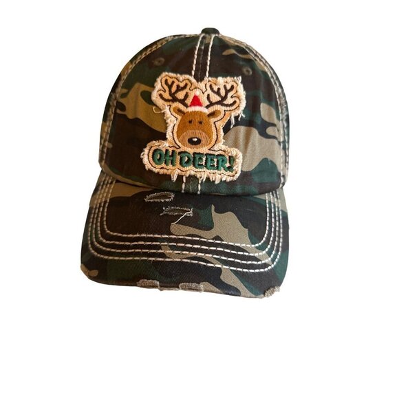 Camouflage Embroidered Oh Deer! Adjustable Baseball Cap - Picture 1 of 4